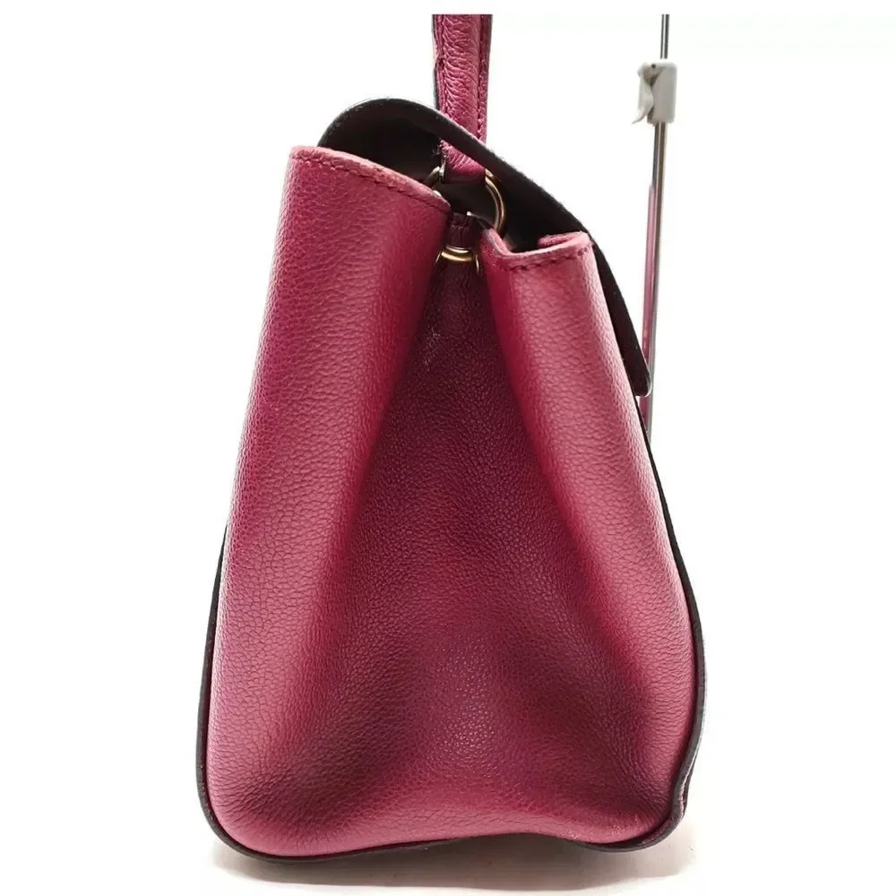 Auth Louis Vuitton Burgundy Monogram Empreinte Leather Trocadero Shoulder Bag NM
